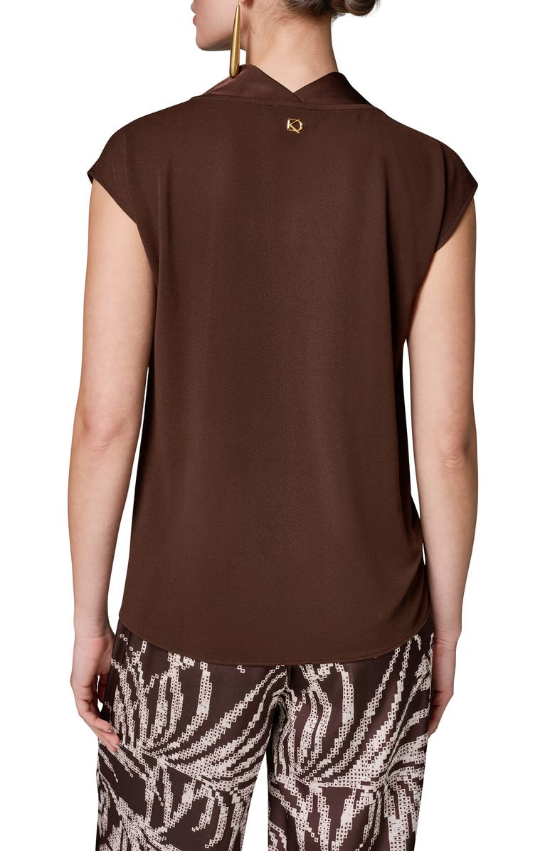 Donna Karan New York Cowl Neck Mixed Media Top, Alternate, color,