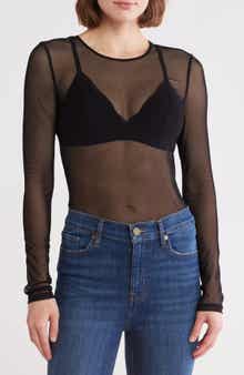 FRAME Long Sleeve Mesh Bodysuit