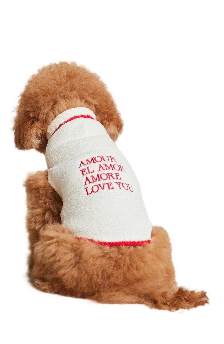 Barefoot Dreams<sup>®</sup> CozyChic<sup>®</sup> Amour Embroidered Pet Sweater, Alternate, color, 