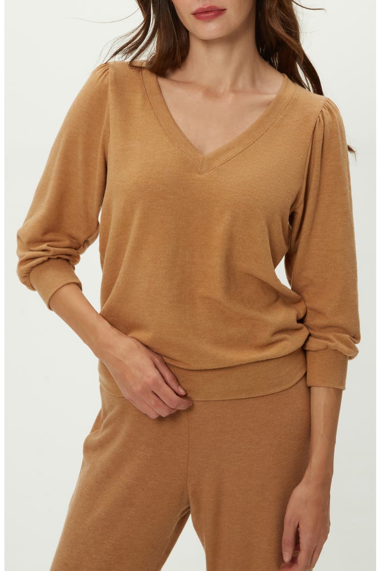 Gabriella V-Neck Top, Main, color, CUMIN