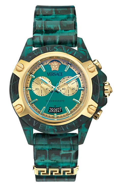 Icon Active Chronograph Silicone Strap Watch, 44mm