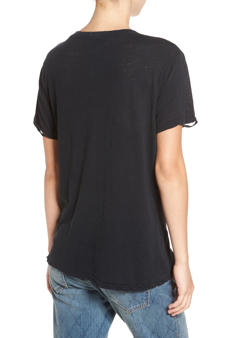 'The V-Neck' Tee, Alternate, color, BLACK BEAUTY ALL TORN UP