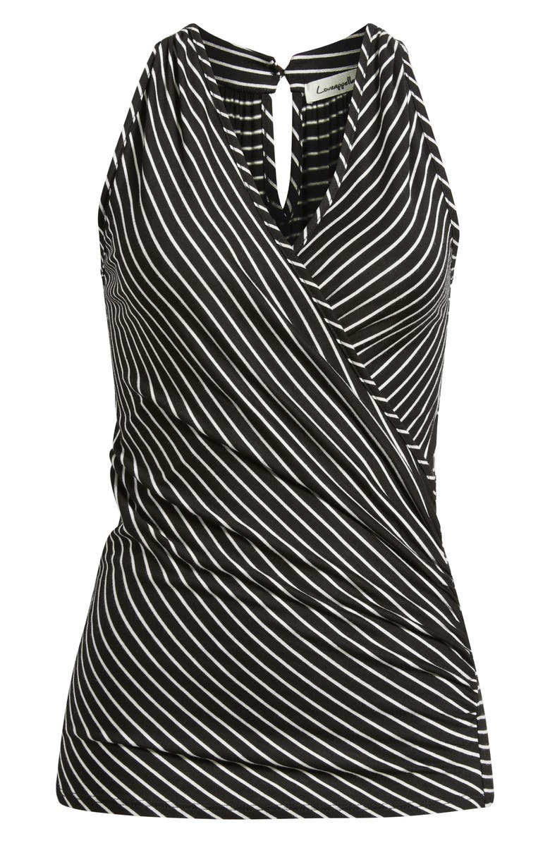 Loveappella Wrap Halter Tank, Alternate, color, Black
