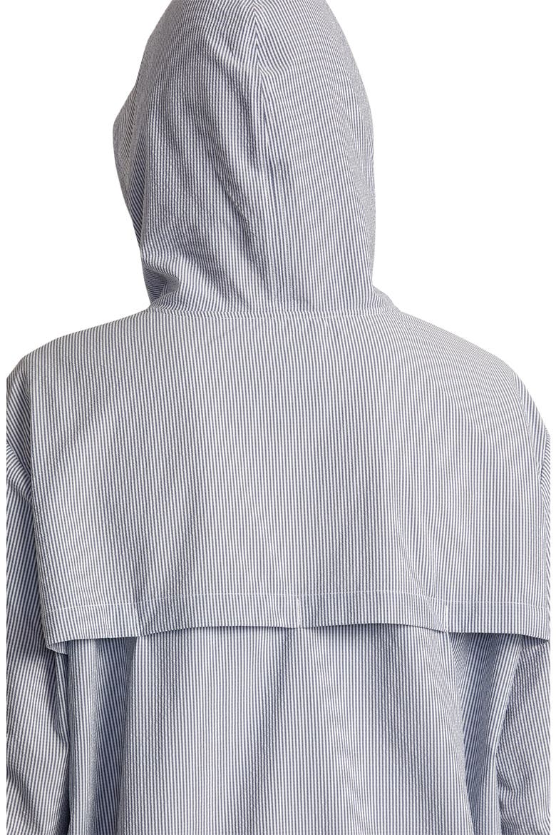Exotica Pinstripe Hooded Anorak, Alternate, color, MAZARINE BLUE