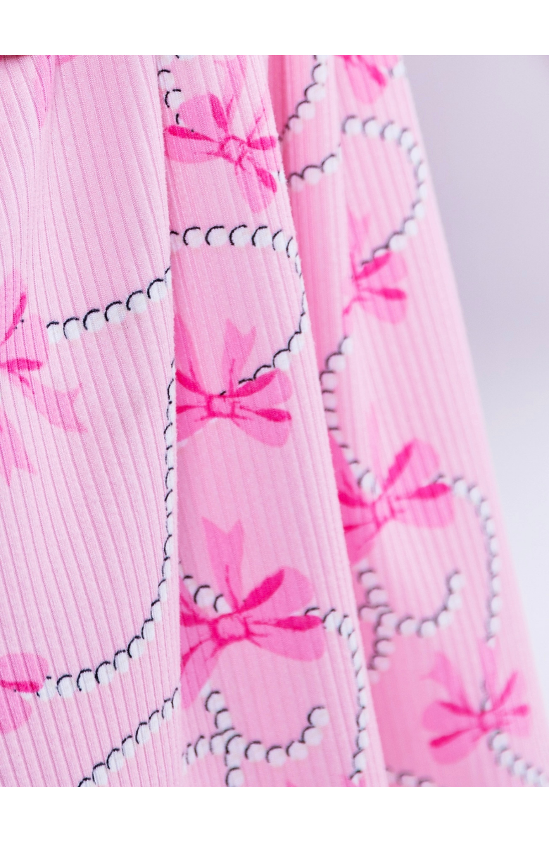 Mia Belle Girls Bow Bliss Puff Sleeve Dress, Alternate, color, Pink