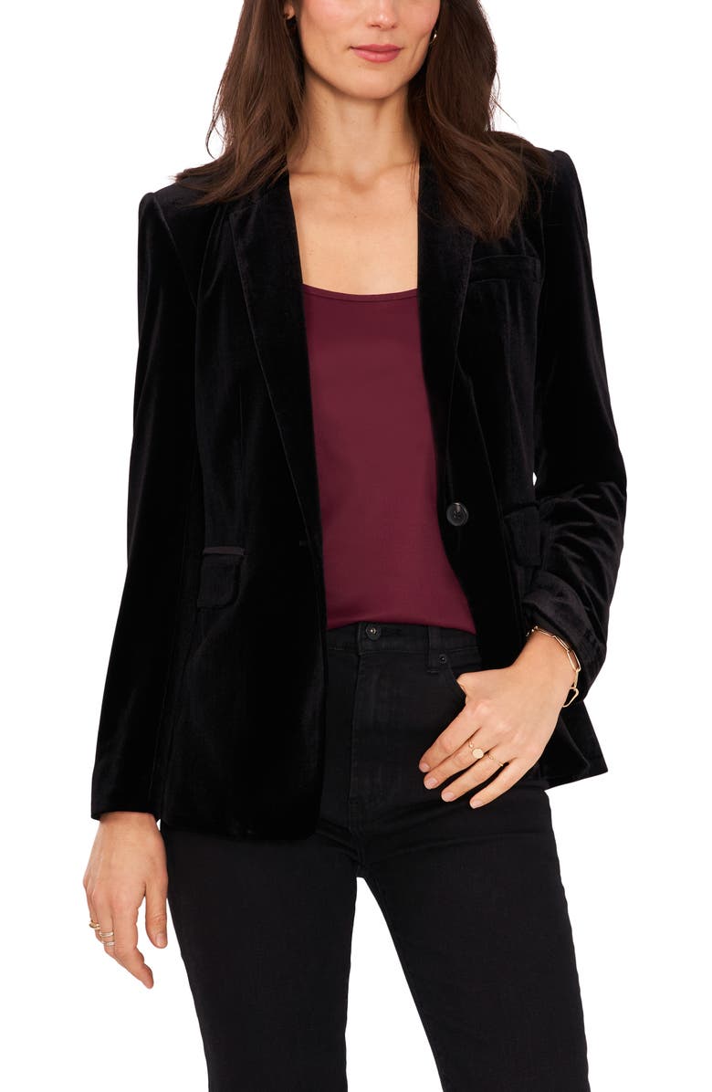 1.STATE Classic Velvet One-Button Blazer, Main, color, 