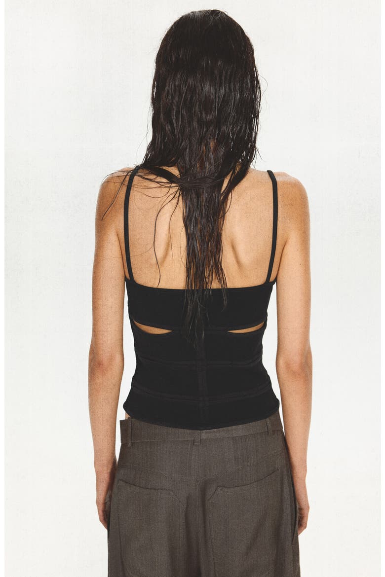 Cutout Tank Top, Alternate, color, BLACK