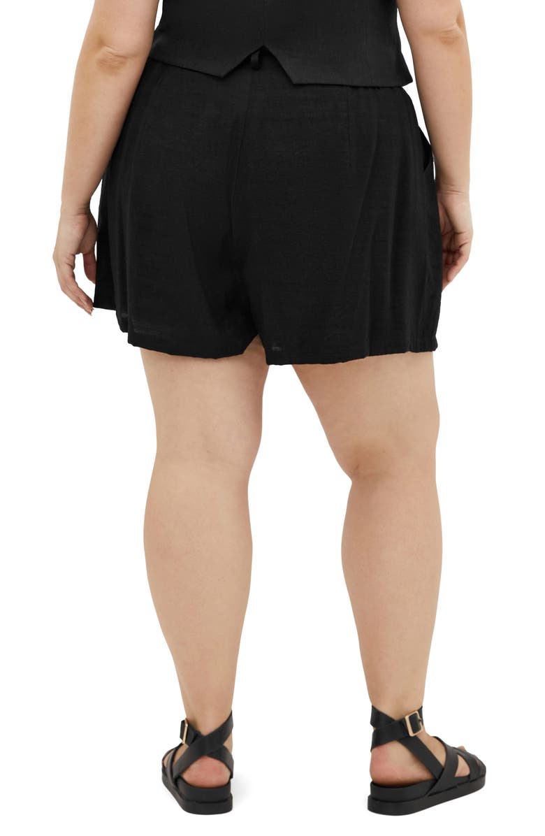 City Chic Bella Woven Shorts, Alternate, color, Black
