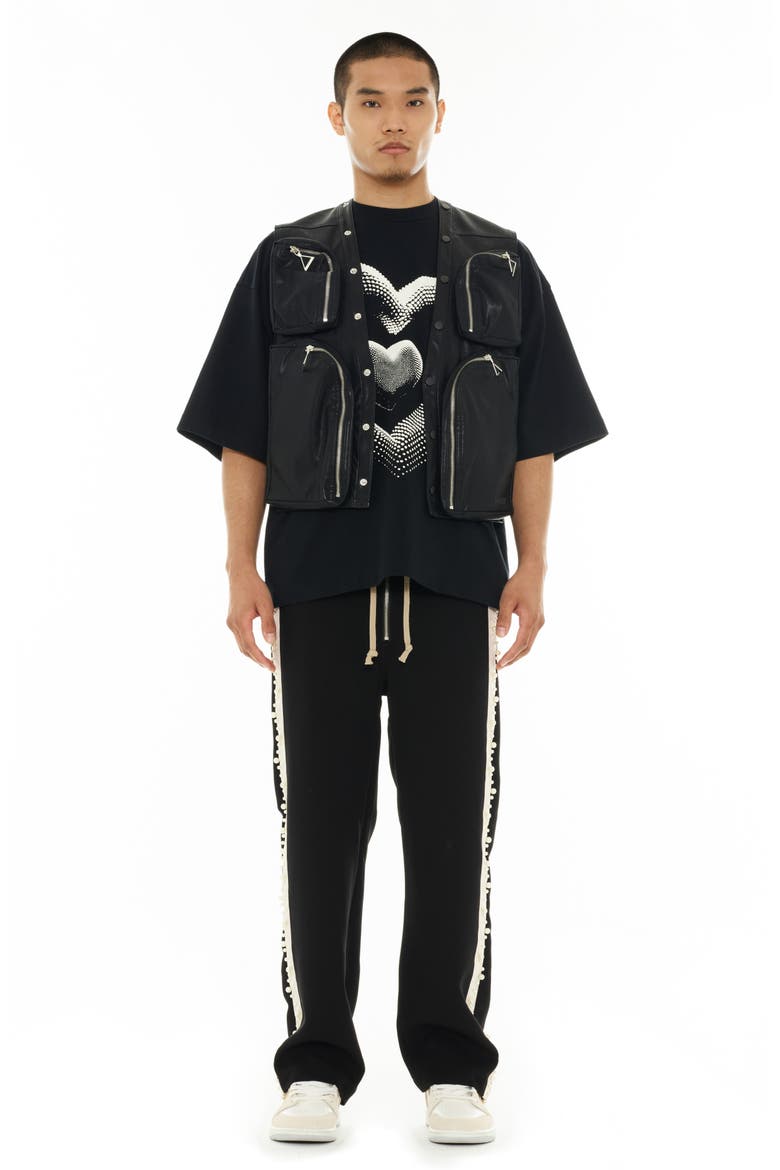 Baggy Cotton Track Pants, Alternate, color, BLACK