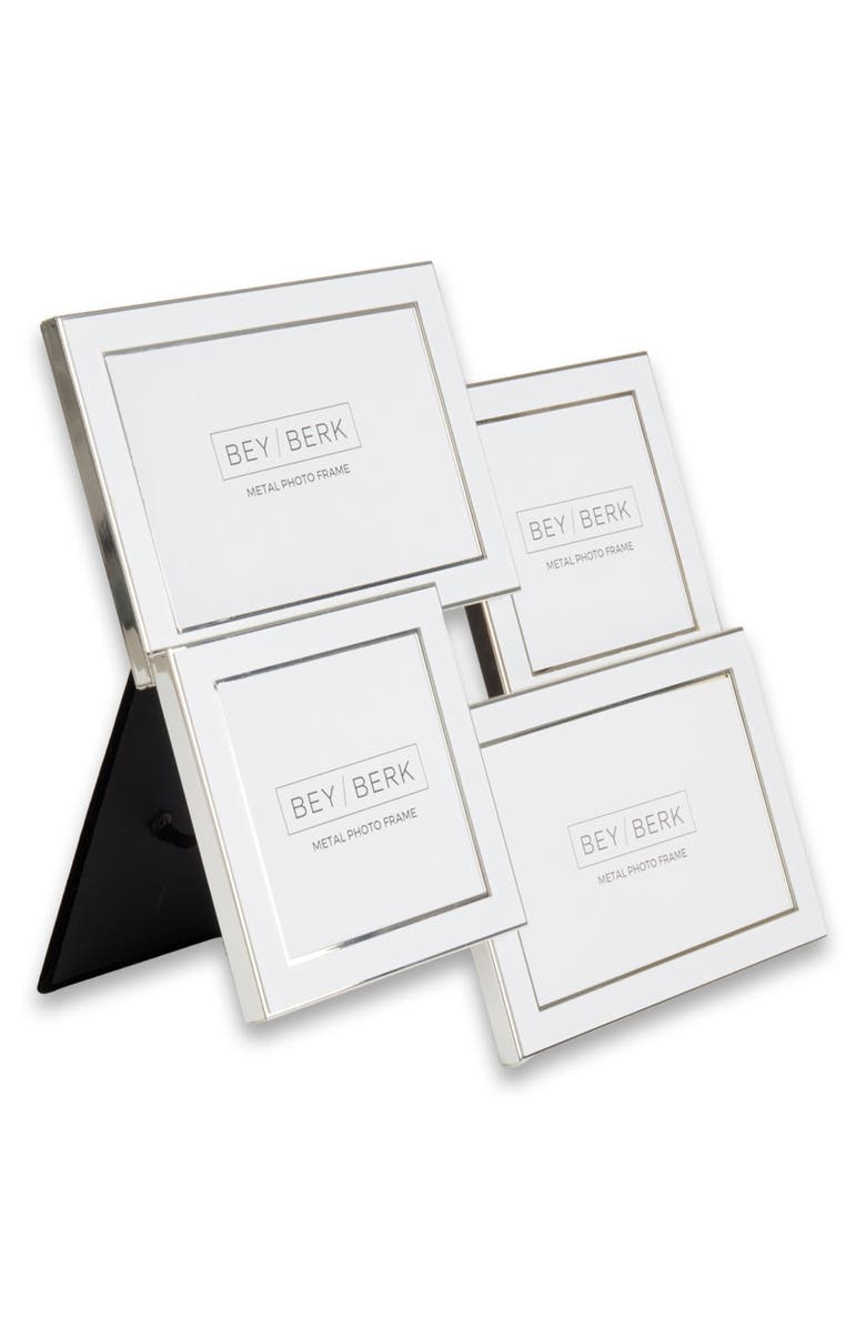 Bey-Berk Four Photo Collage Frame, Alternate, color, Silver