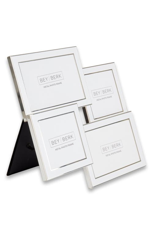 Bey-berk Four Photo Collage Frame In Silver