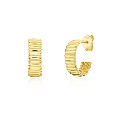Fluted Gold C-Hoop Earrings