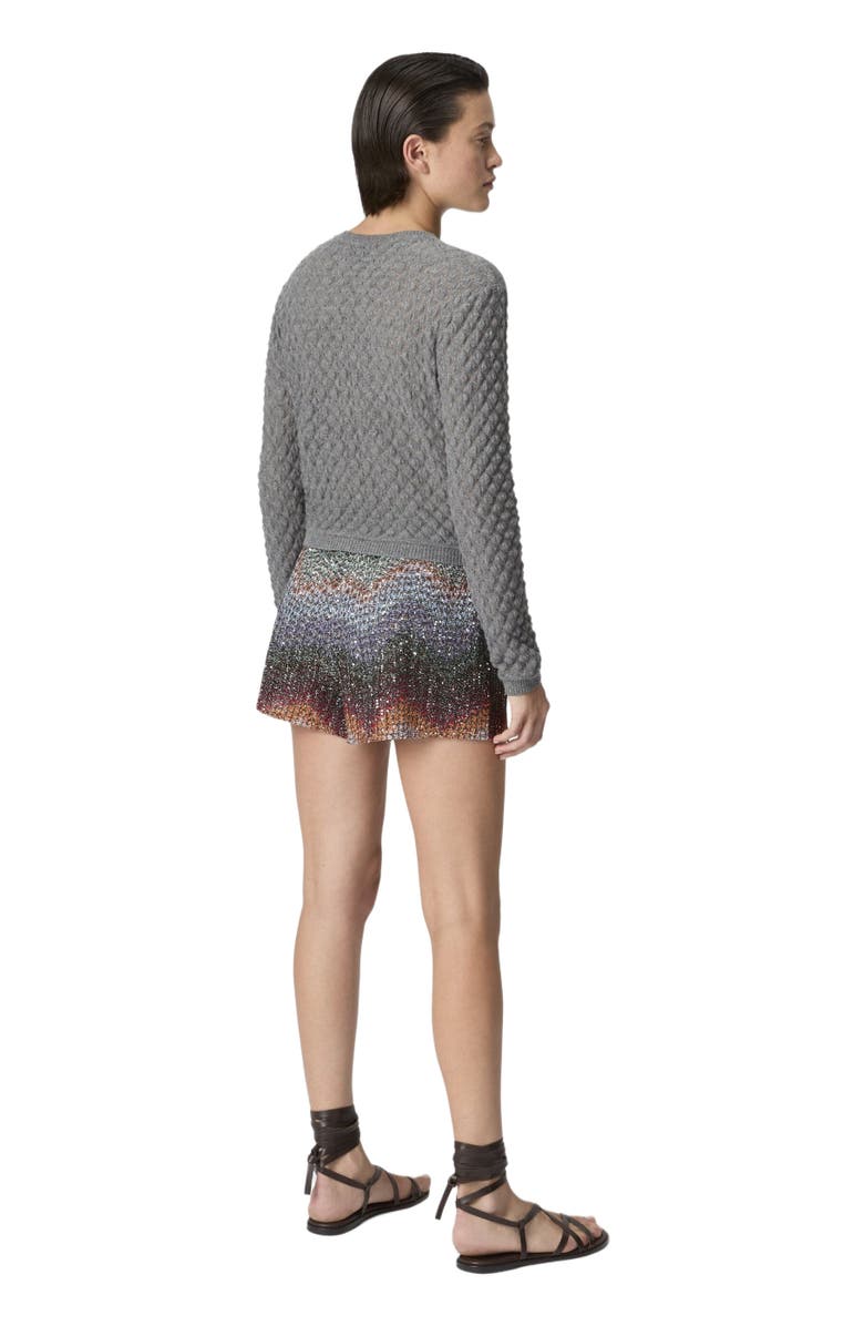Missoni Cashmere Cardigan With Lace Motif, Alternate, color, Grey