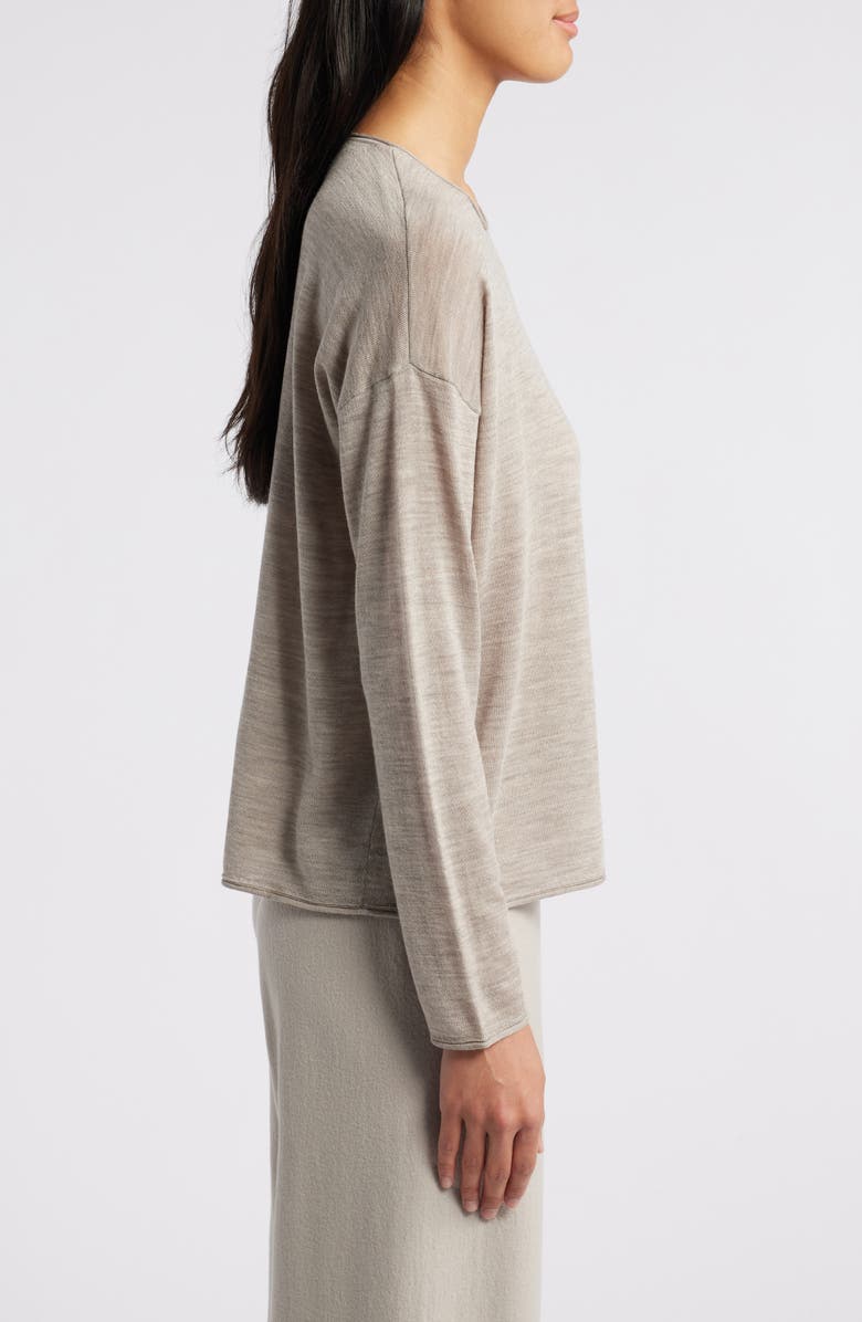 Eileen Fisher Crewneck Wool Sweater, Alternate, color, Dove