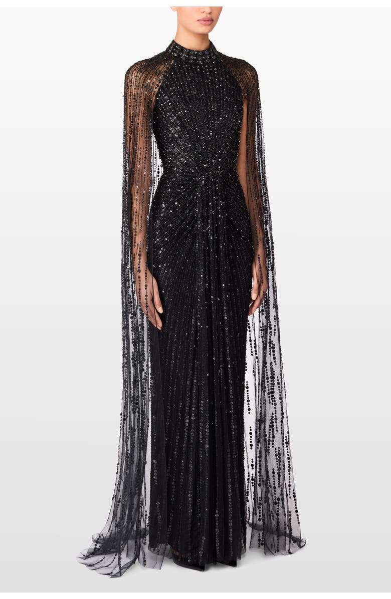 Jenny Packham Cairo Maxi Gown, Alternate, color, Liquorice