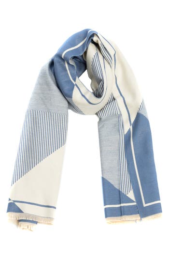 Saachi Mosaic Reversible Scarf In Blue