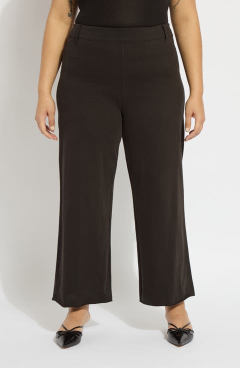 'Lyssentials Erin High Waist Wide Leg Pants (Plus)