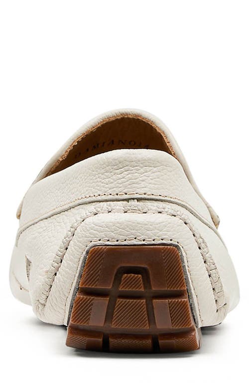 Donald Pliner Woven Leather Driver In Off White/offw