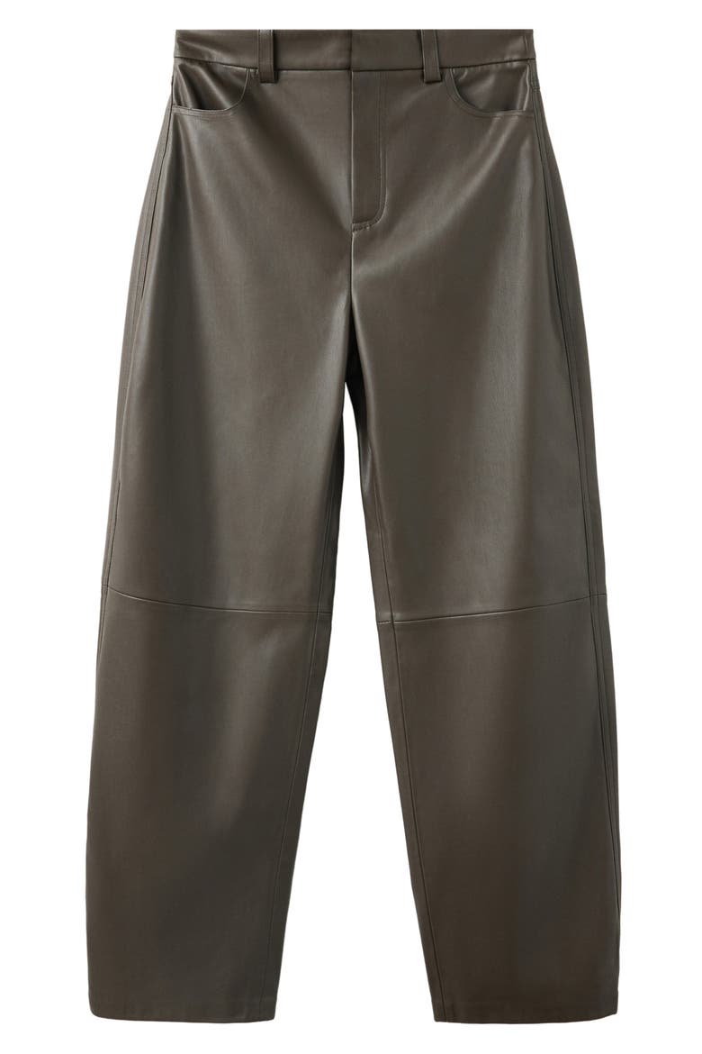 High Waist Faux Leather Balloon Leg Pants, Main, color, KHAKI GREEN