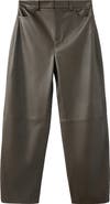 MANGO High Waist Faux Leather Balloon Leg Pants