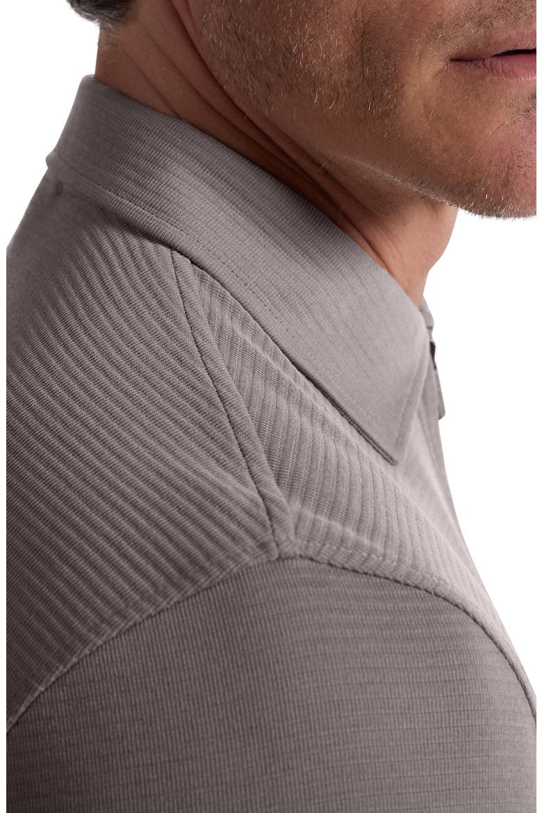 Ottoman Rib Half Zip Long Sleeve Polo, Alternate, color, WALNUT