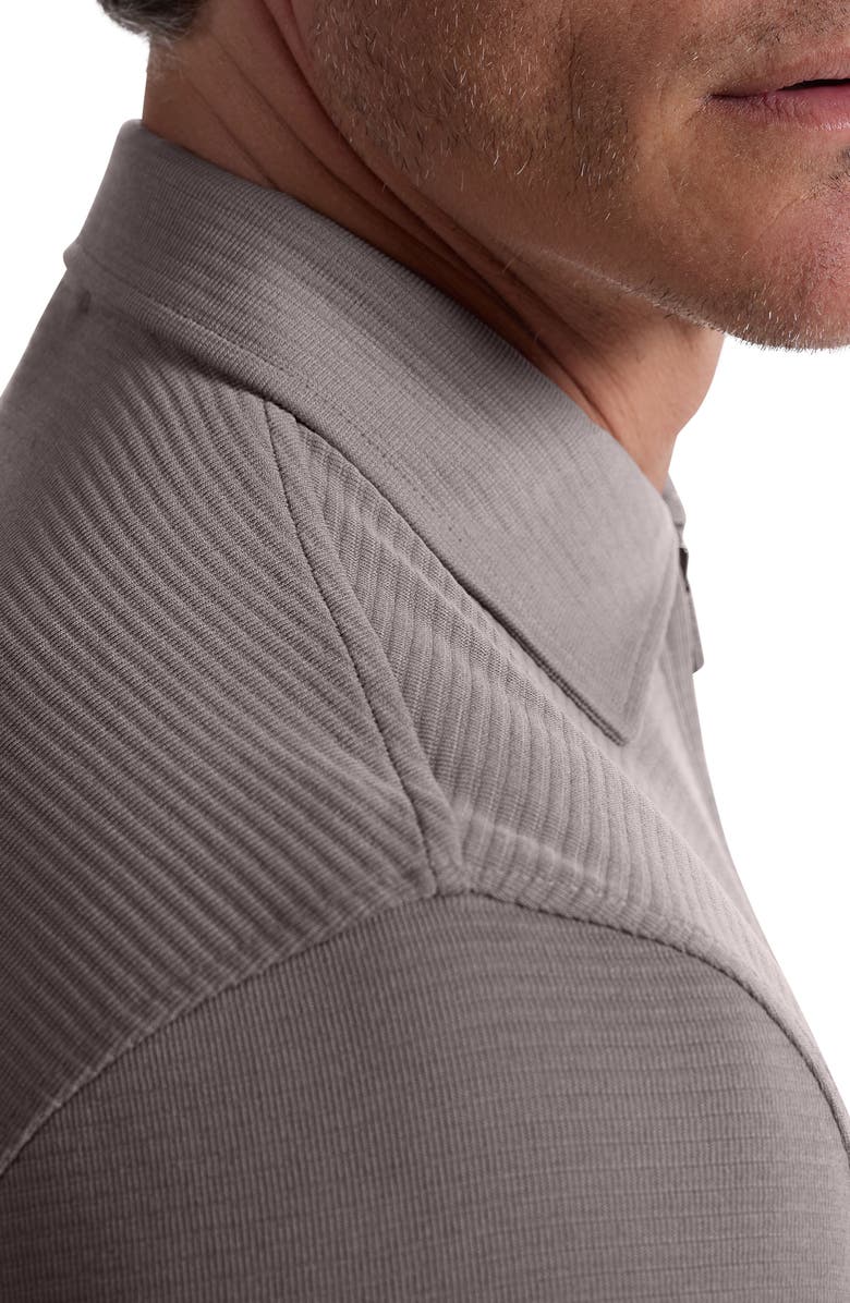 Bugatchi Ottoman Rib Half Zip Long Sleeve Polo, Alternate, color, Walnut
