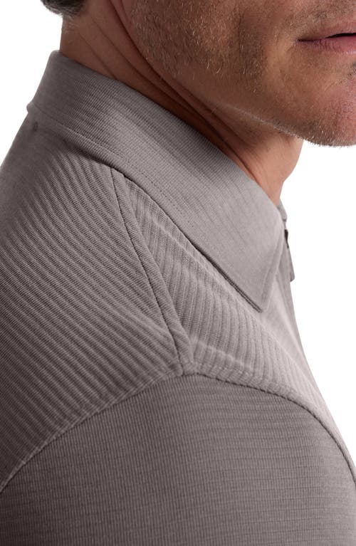 Bugatchi Ottoman Rib Half Zip Long Sleeve Polo In Brown