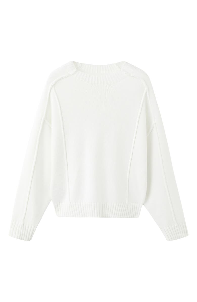 MANGO TEEN Exposed Seam Cotton Blend Sweater, Alternate, color, Off White
