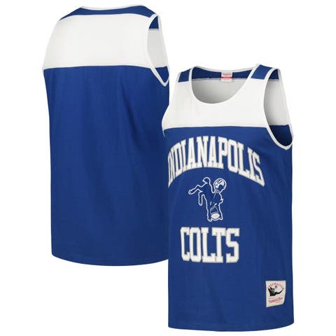 Men's Mitchell & Ness Royal/White Indianapolis Colts  Heritage Colorblock Tank Top