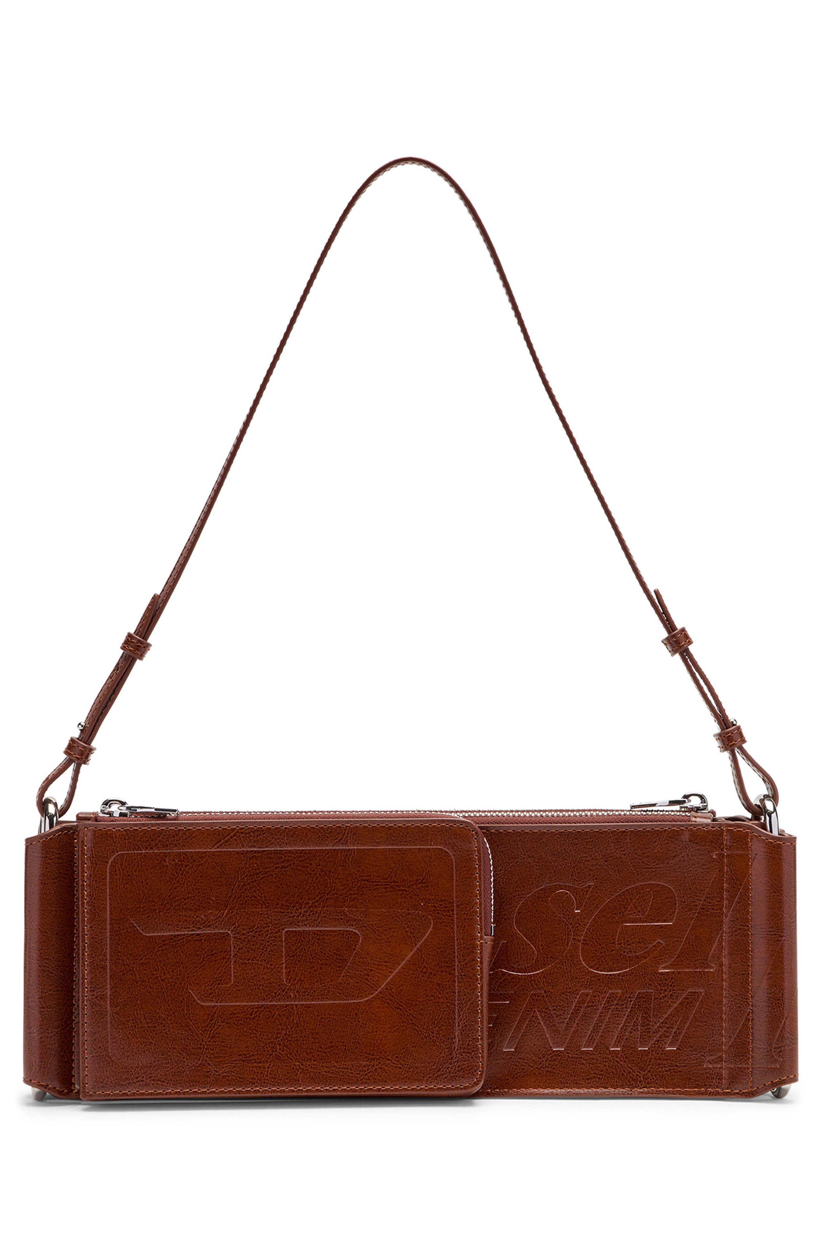 DIESEL<sup>®</sup> Flag-D-Modular Logo Embossed Shoulder Bag, Alternate, color, Chocolate