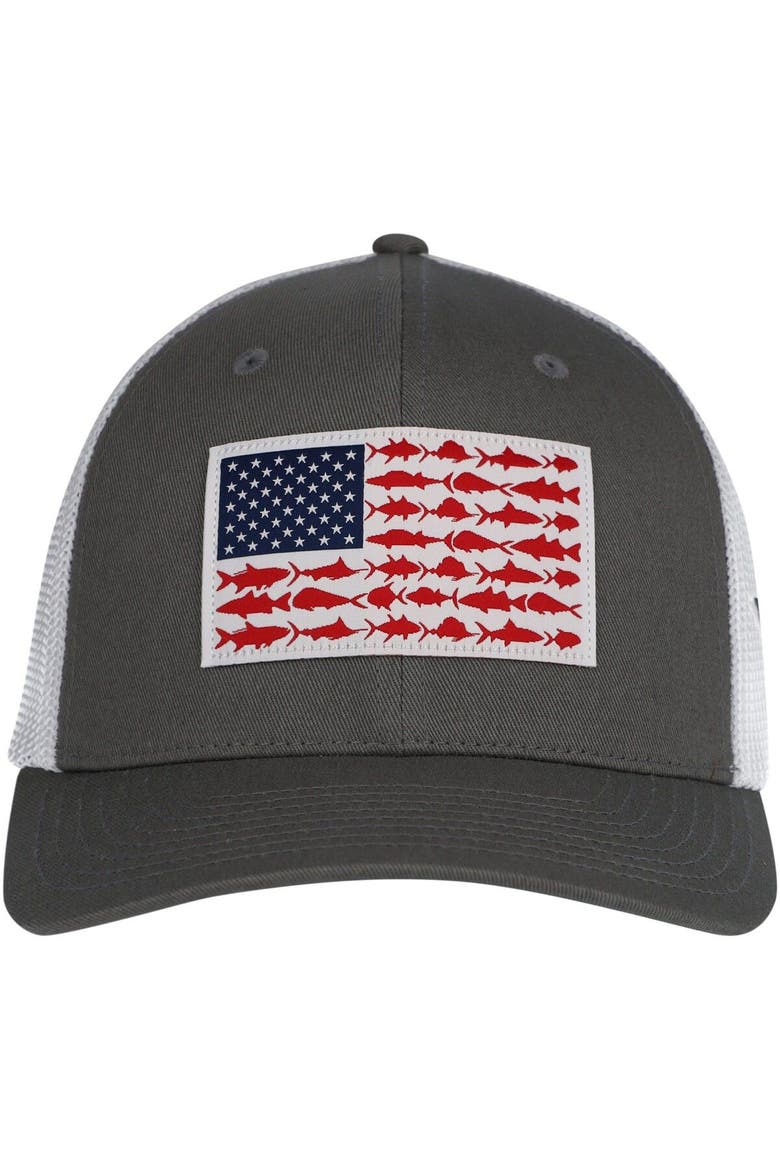 Men's Columbia Gray Dallas Cowboys PFG Fish Flag Flex Hat, Alternate, color, Gray