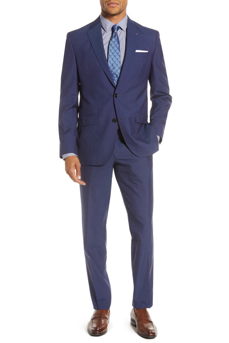 Jay Trim Fit Suit, Main, color, BLUE