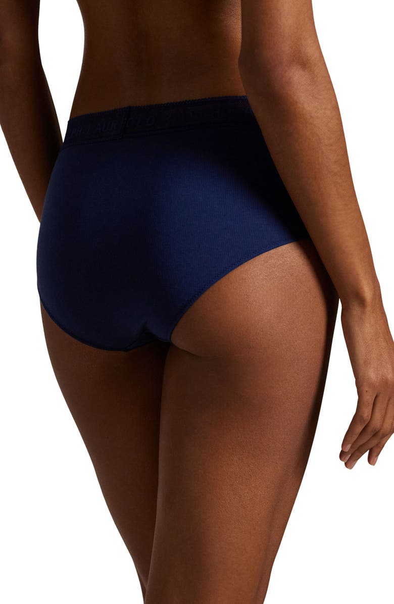 Polo Ralph Lauren Stretch Cotton Rib Boyshorts, Alternate, color, Navy