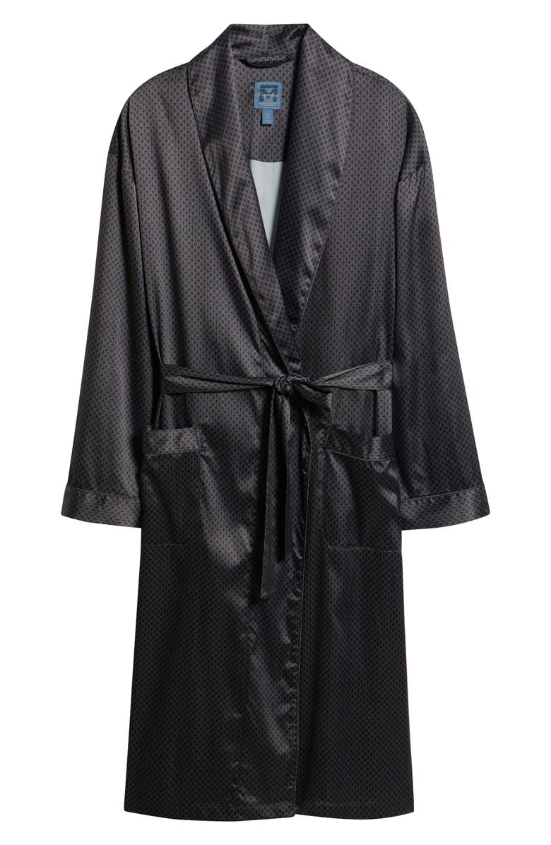 Majestic International Dreams of Satin Robe, Alternate, color, Black