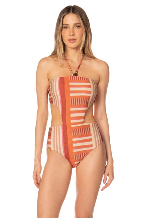 Sunset Bazaar Stripes Print Rocky Trikini One Piece