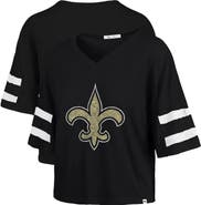 '47 Women's '47 Black New Orleans Saints Premier Scout Cropped V-Neck T-Shirt