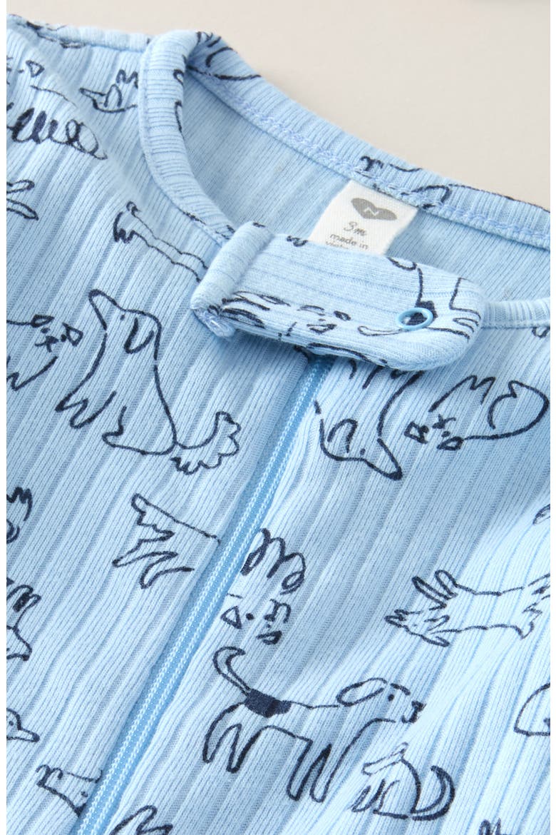 Rib Zip Footie, Alternate, color, BLUE QUIET DOGS