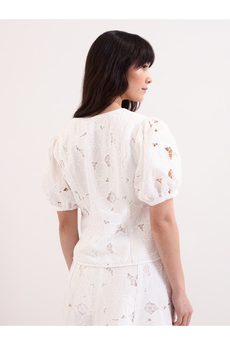Marina V-Neck Lace Blouse, Alternate, color, Ivory