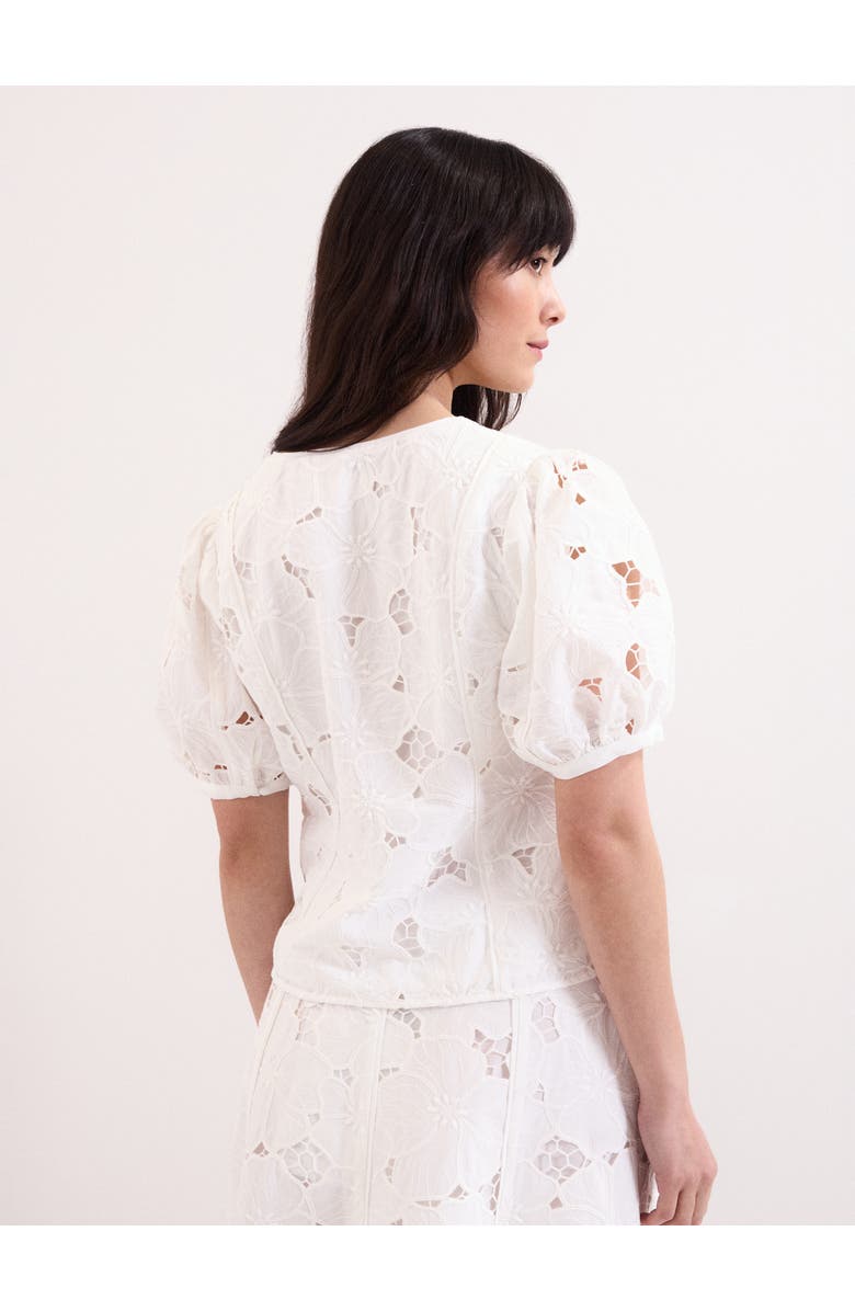 Phase Eight Marina V-Neck Lace Blouse, Alternate, color, Ivory