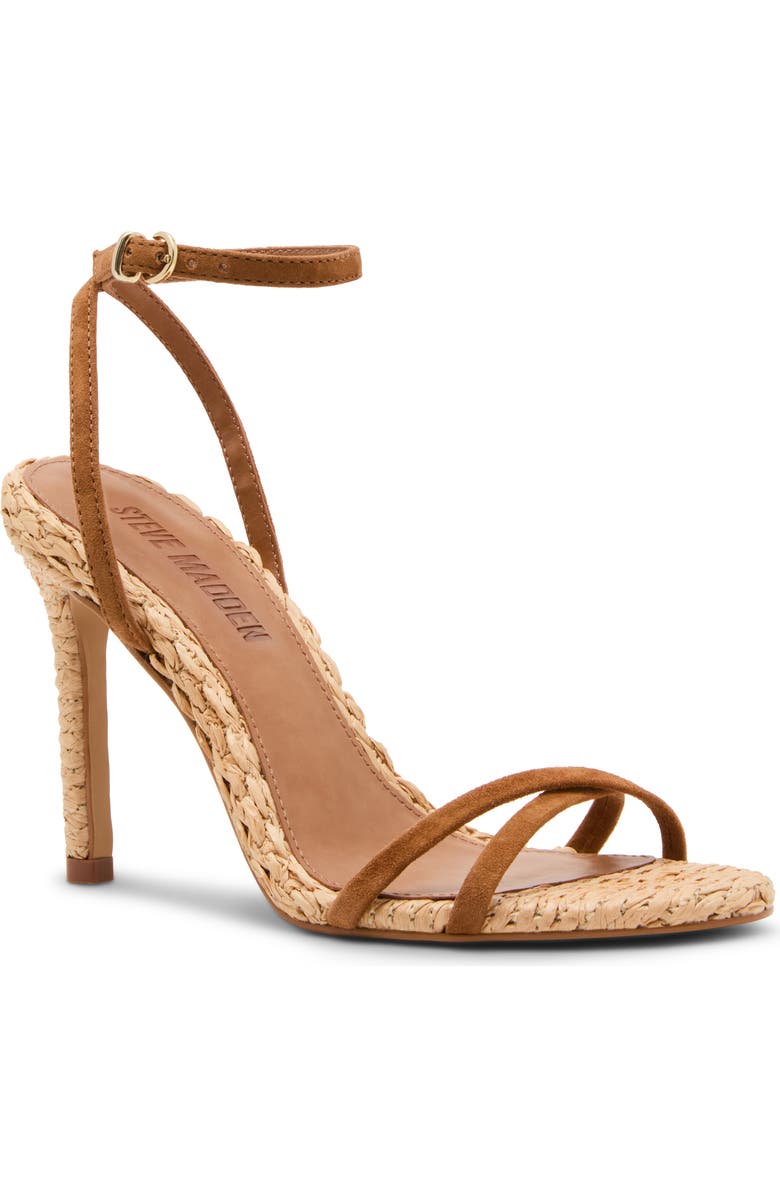 Steve Madden Ankle Strap Stiletto Sandal, Main, color, Chestnut Suede