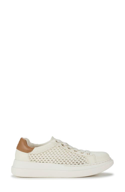 Baretraps Tiara Perforated Wedge Sneaker In Off White Leather
