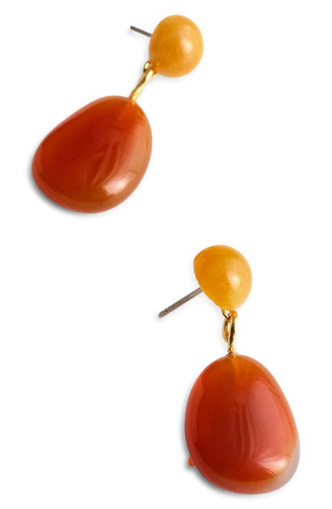 Stone Double Drop Earrings