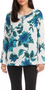 Karen Kane Floral Tie Neck Side Slit Tunic
