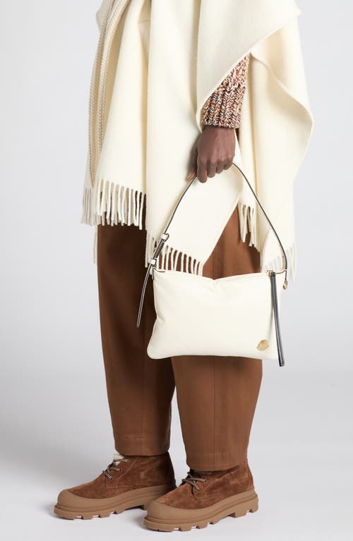 Moncler Vetta Leather Shoulder Bag In White