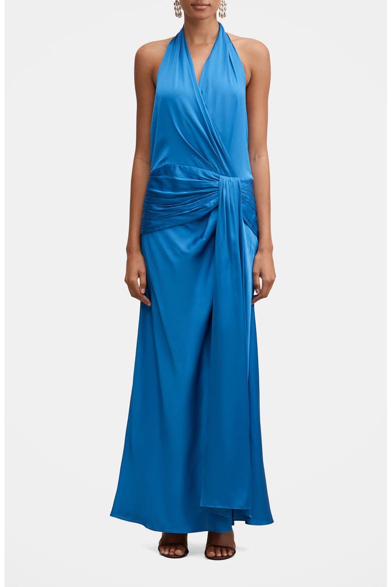 Cartia Drape Maxi Dress, Main, color, COBALT