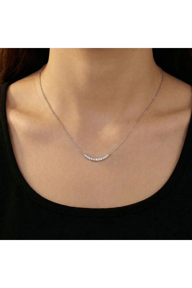 1/2Ct TW Diamond Graduated Bar Necklace 14k Gold Lab Grown Pendant 28mm, Alternate, color, 14k Yellow Gold