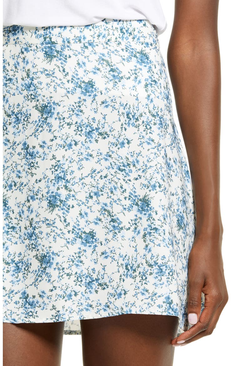 Print Mini Skater Skirt, Alternate, color, IVORY ABSTRACT DITSY