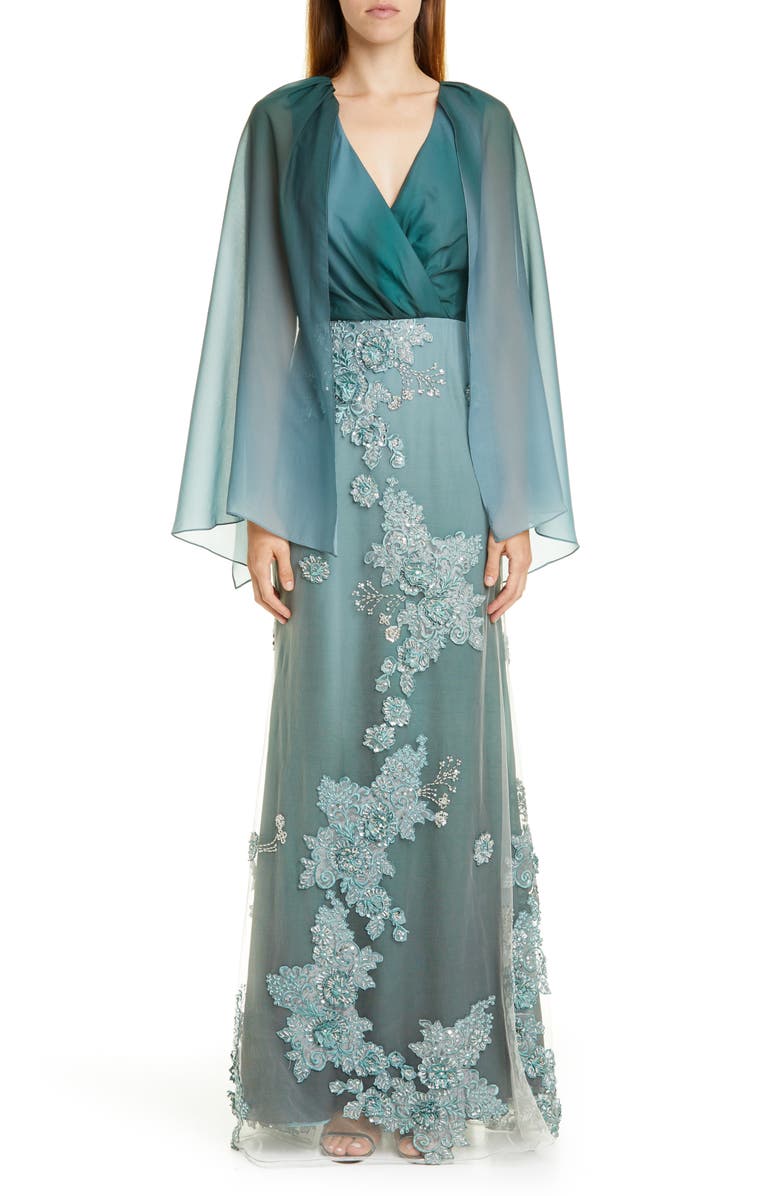 PatBO Patricia Bonaldi Ombré Cape Effect Gown, Main, color, 