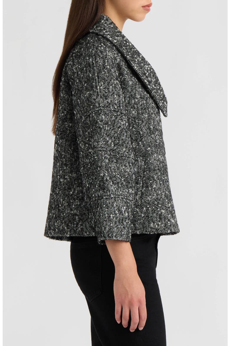 Oversized Herringbone Jacket, Alternate, color, BLACK HERRINGBONE