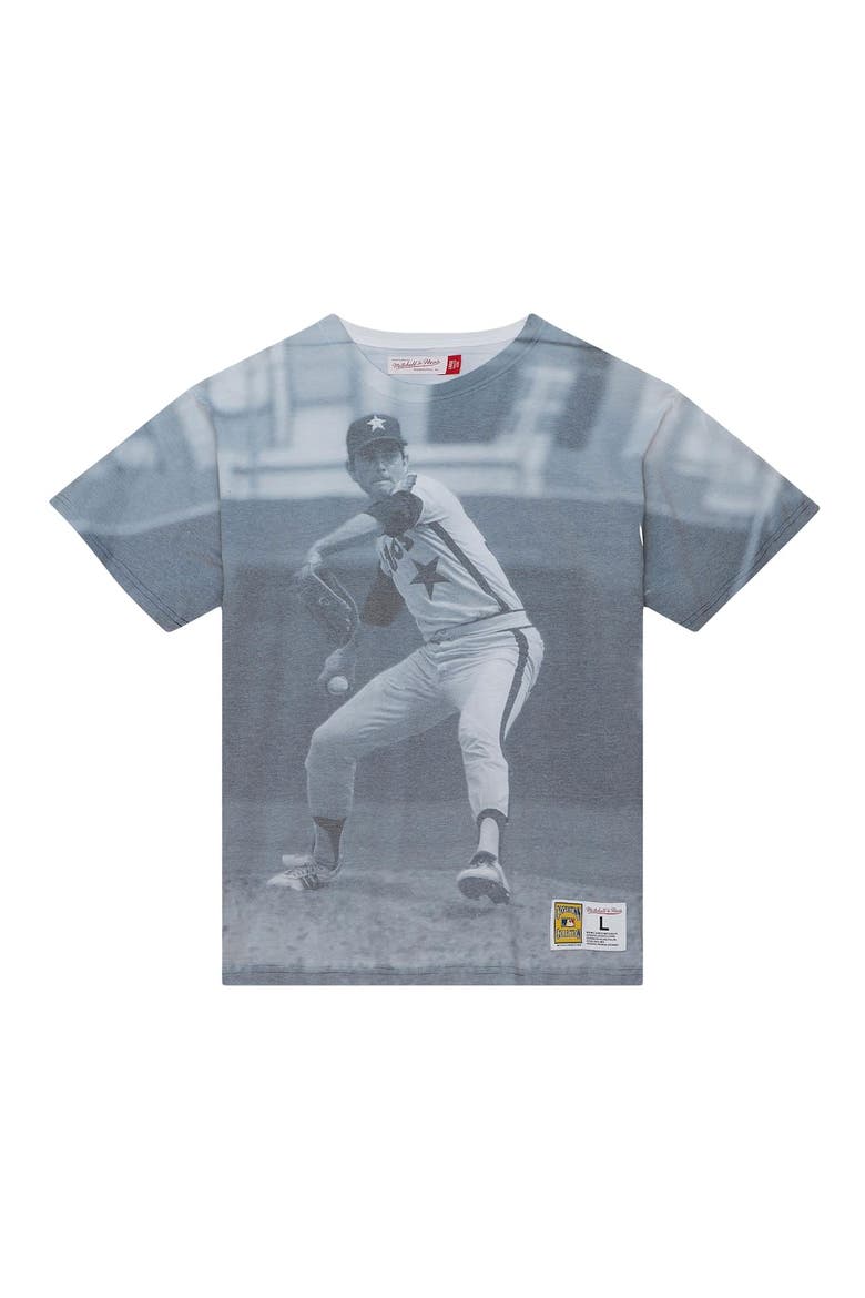 Men's Mitchell & Ness Nolan Ryan Houston Astros Cooperstown Collection Highlight Sublimated Player Graphic T-Shirt, Alternate, color, White